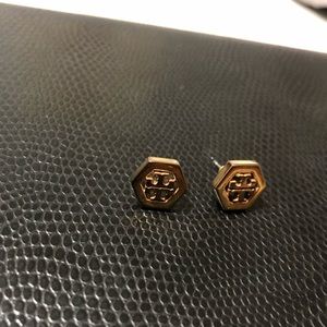 Tory Burch stud earrings rose gold